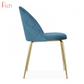 Europe Modern Design Furniture Gold Finish Velvet Restaurant Chair Stainless Steel Dinning Chair